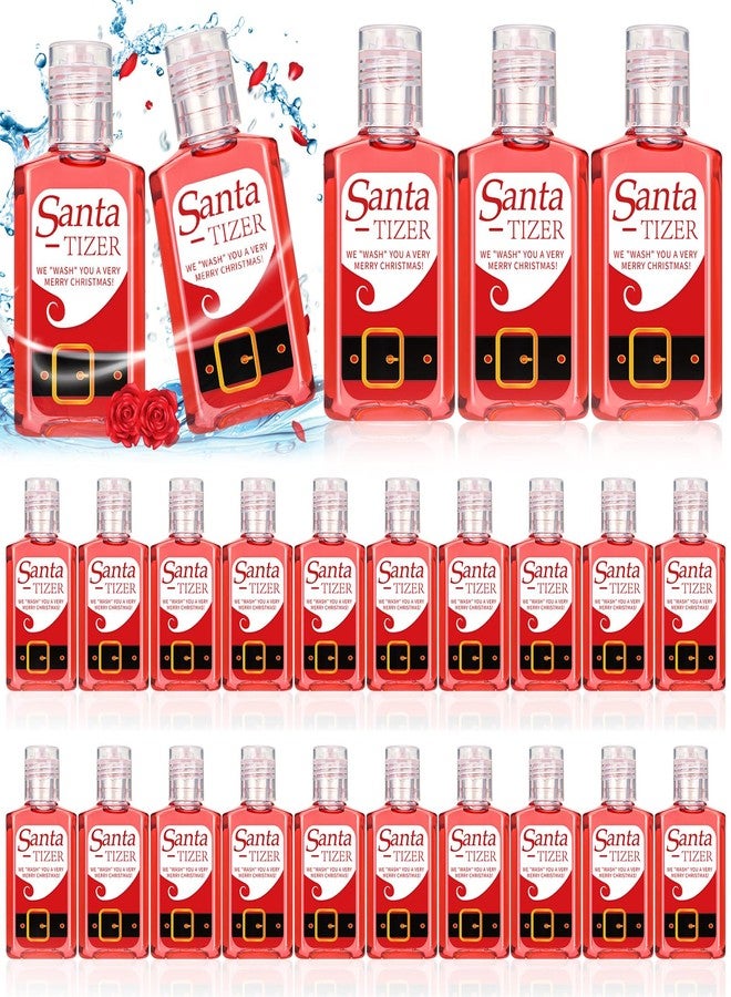 Oudain 50 Pcs Christmas Santa Mini Hand Sanitizer Bulk Christmas Gift Favors Small Hand Sanitizer for Guest 1fl oz Travel Size Hand Soap Gift for Christmas Xms Party Supplies - Image 1